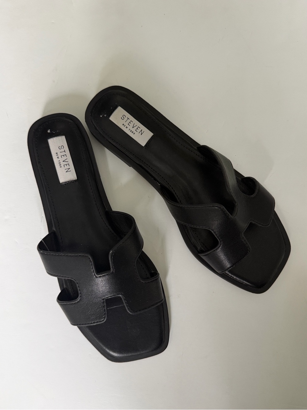 🆕 STEVEN New York Black Leather Sandals